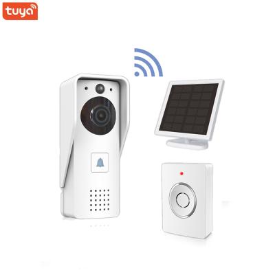 China PIR Detection Solar Wifi Smart Video Doorbell 1080P Phone Security Camera Two Way Audio Outdoor Intercom Camera with Battery and Chime for sale