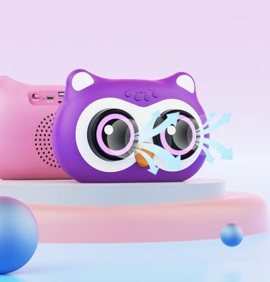 China Phone Function Cup Speaker Owl Design Build In Bass Stereo Lights Mini Kids Stereo Battery TWS Wireless RGB Speaker Gift for sale