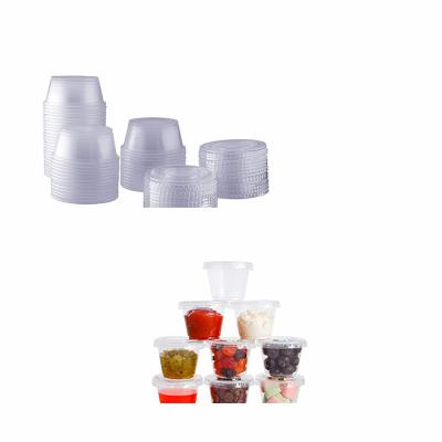 China Traditional PP Sauce Cup With Lid Cups For Sauce Eco Jello Disposable Custom Plastic Shot Cup PP Small Size en venta