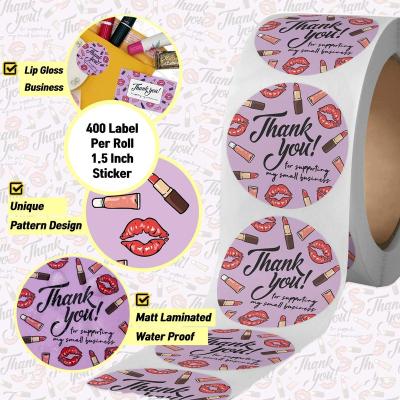 中国 High Quality Waterproof PVC Thank You Stickers For Small Business Thank You Cards With Envelope For Lip Gloss 販売のため