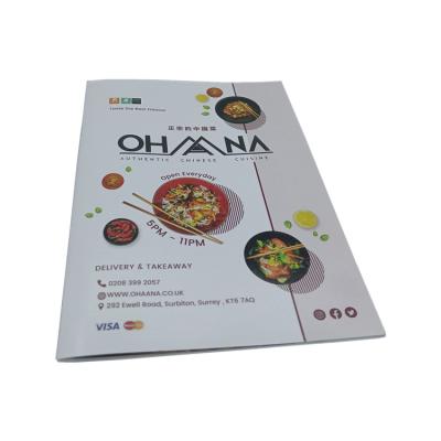 China Paper & Paperboard Cheap Full Color Custom Food Menu Brochure Printing Catalog Booklet Printing for sale