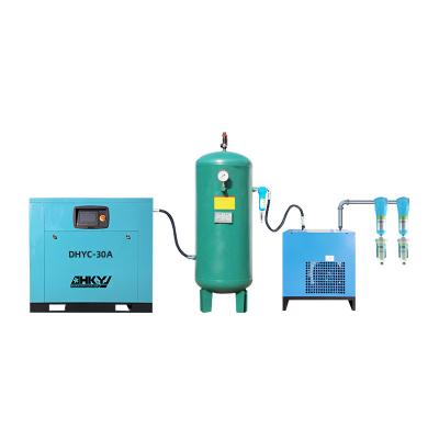 Cina Factory price air compressor 22kw/30hp/8bar Industrial Screw Air-compressors with tank and air dryer in vendita