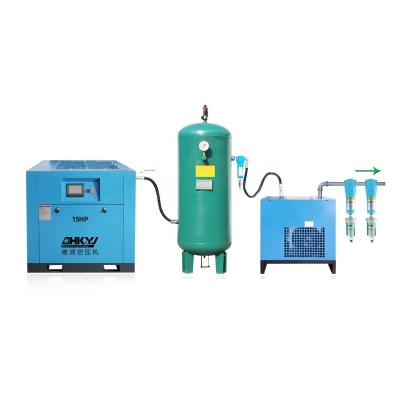 China 15kw 20hp Air Compressor Manufacturer Screw Air Compressor With tank and Dryer whole set price for sale