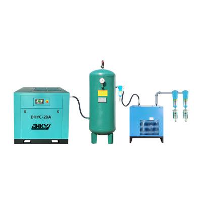 China Competitive price air compressor 15kw/20hp/8bar Industrial Screw Air-compressors with tank and air dryer for sale