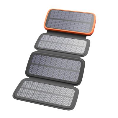 China Fast Charge Support Outdoor Camping Multiple Outputs 20000 Mah Solar Panel Battery Charger 4 Solar Charger for sale