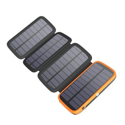 China Manufacturer Price Custom Capacity Fast Waterproof Power Bank Support Charging Solar Charger with 4 Solar Panels for sale