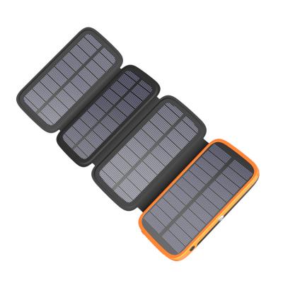 China Fast Charging Support Solar Power Bank 20000 Mah Portable Solar Cell Phone Foldable Charger for sale