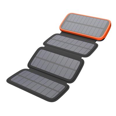 China Outdoor Foldable Waterproof Solar Panel 20000 Mah Usb Fast Charger Solar Power Bank Fast Charging Support for sale