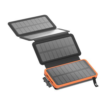 China Waterproof 2022 Solar Panel Charge 4 Panels 20000 Mah Solar Power Bank Outdoor Solar Charger for sale