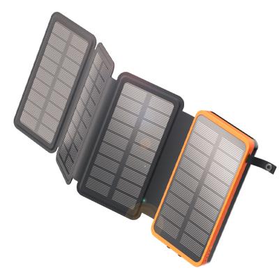 China Solar Panel Charge Waterproof 20000 Mah Outdoor Solar Power Bank Panels Detachable Solar Charger for sale