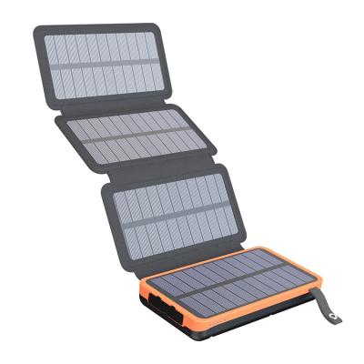 China Solar Panel Charge 20000 Mah Mobile Phone Charger 4 Foldable Panels Solar Power Bank for sale