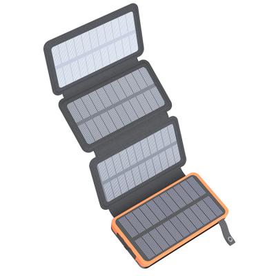 China Solar Station Foldable 20000 Mah Power Bank Smartphone Charger Dual Solar Panel Charging Usb Charging for sale