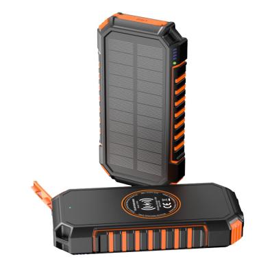 China LED Flashlight 2022 Waterproof 20000mAh Fast Charging Portable Wireless Solar Battery Charger for sale