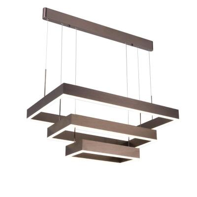 China New Simple Style Decorative Fixture Modern Led Lighting Rectangular Hanging Chandelier for sale