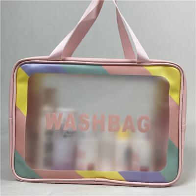 China Cute Small PVC Bubble Bag Eco Pouch Bag Female Makeup Clear Clear PVC Handled Cosmetic Bag New for sale