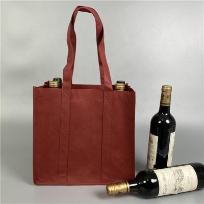 China Handled 6 Bottle Wine Carrier Tote Bag In Wholesale Box Wine Packaging Bags For Sublimation Wine Glass Carrier Bag for sale