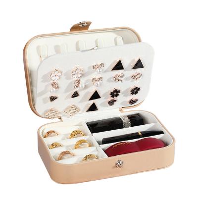 China Disposable New Portable Jewelry Box Jewelry Organizer Display Travel Jewelry Case Boxes Button Leather Storage Zipper Jewelers for sale