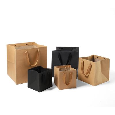 China Recyclable Custom Printed Brand Logo Design Promotion Luxury Clothing Retail Gift Shopping Black Jewellery Paper Bag With Handle for sale