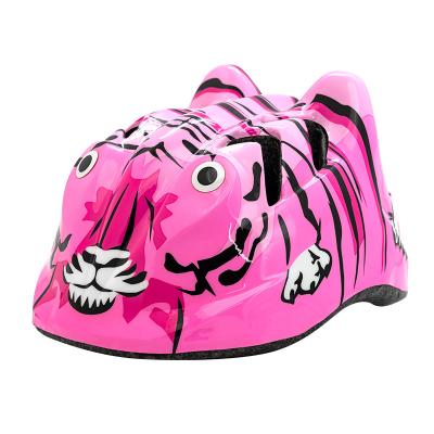 China 2022 safety cartoon animal helmet tiger pvc+eps child helmet MOON air ventilation child bicycle protective helmet for sale