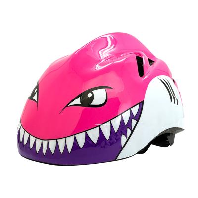 China MOON 2022 air ventilation kid helmet pvc+eps new cute cartoon shark shape kids bike helmet skate kids animal helmet for sale