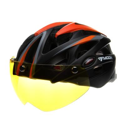 China ABS+PC MOON Scratch Proof Flower Mountain Bicycle Helmet Road For MTB CPSC Cycling With Sun Visor Glass Helmet for sale