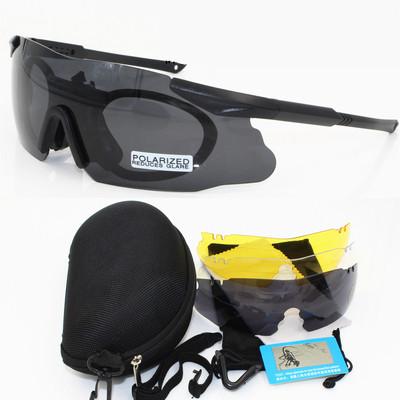 China Anti-scratch Safety No Border Polarized Military Glasses With 4 Glass Army Explosion Proof Tactical Shooting Glasses Polarized Goggles for sale