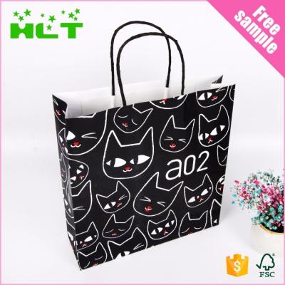 China Recyclable Wholesale Thick Custom Kraft Paper Clothing Gift Bags Shopping Kraft Paper Handbag Manufacturers for sale