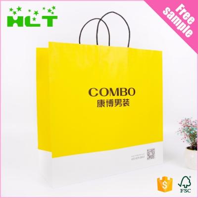 China Recyclable White Kraft Paper Bags Promotional Printing Custom Design Slogan Black Craft Paper Bag for sale