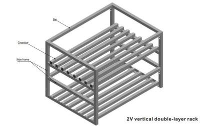 China Custom Made Wire Shelving 2 Layers Foldable Double Deep Light Metal Shelving For Battery for sale