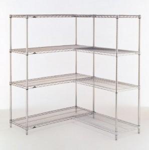 China Heavy Duty Industrial Wire Mesh Shelving , Chrome Storage Shelves With Wheels for sale