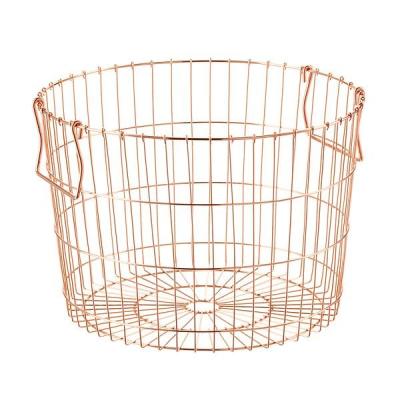 China Industrial Style Fashionable Sturdy Copper Metal Wire Baskets For Storage for sale