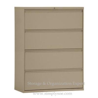 China Brown Green White 4 Drawers Lateral Metal Filing Cabinet For A-4 Hanging Files for sale