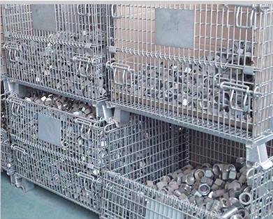 China Stackable Heavy Load 1000kg Storage Wire Baskets For Bulk Materials for sale