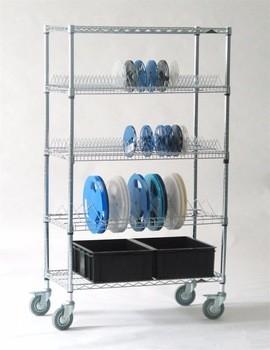 China 5 Tiers Esd Pcb Racks / Pcb Storage Rack System For Electronics Industry for sale