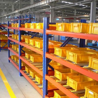 China OEM Medium Gravity Flow Racks / Spare Parts Industry Heavy Duty Metal Shelving Rack for sale