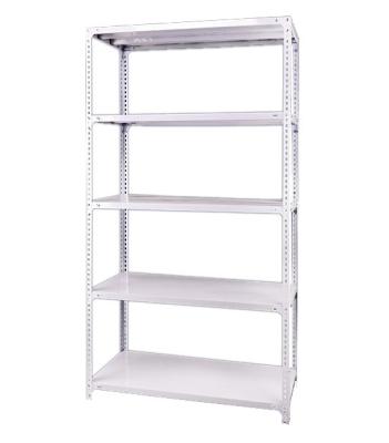 China White Wide Span Shelving , O Type Angle Metal Rivet Warehouse Shelving Racks for sale