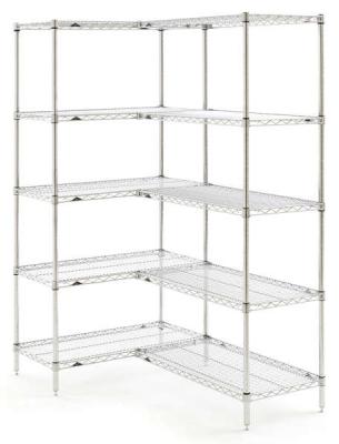 China Dry Or Wet Commercial Wire Shelving / Stainless Steel Wire Shelves Chrome Finish for sale