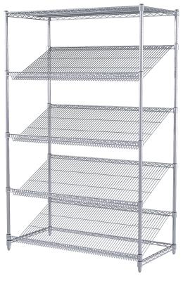 Cina Le merci visualizzano le unità inclinate della scaffalatura del cavo, uno scaffale d'acciaio cromato di 5 file in vendita