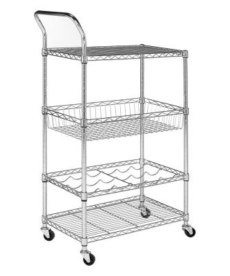 China 4 Tier New Type Home Kitchen Wire Rolling Cart 14