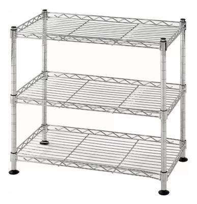 China 3 Tier Lightweight Home Wire Shelving Rack Unit Garage Storage Organizer for sale