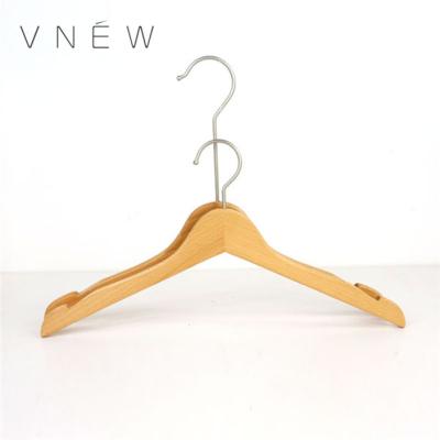 China Customized Eco - Friendly Printed Long Neck Wooden Dress Hangers for sale