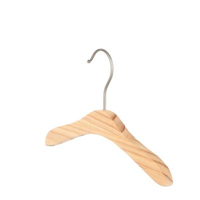 China Kids Modern Baby Clothes Wooden Dress Shirt Hangers Without Painting for sale