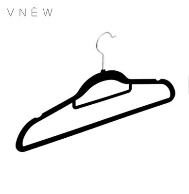 China Black velvet anti-slip anti-skid clothes hanger for wholesale for sale