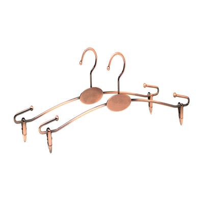 China Modern In Stock Antique Color Metal Lingerie Underwear Display Hanger With Clips for sale