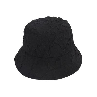 China Women's Breathable Pleated Fisherman's Hat Women's Summer Comfort Cotton Single Plain Basin Hat Customized for sale