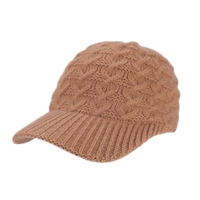 China COMMON Winter Sports Warm Hat Ladies Lean Tongue Cap Wool Striped Baseball Hat for sale