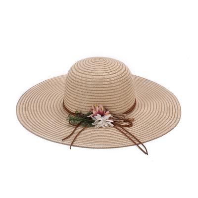 China Fashion Beauty Cotton Yarn Big Brim Breathable Floral Foldable Soft Hat Hat Accessories for sale