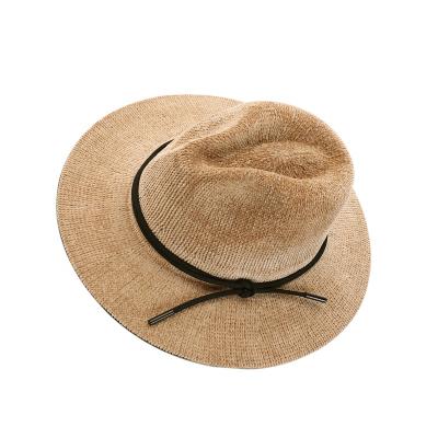 China Panama Hat Autumn And Winter Warm Women's Flat Brim Suitable Foldable Soft Hat for sale