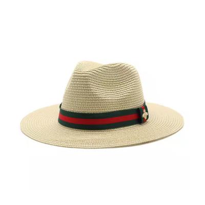 China Customized Comfortable Breathable Party Panama Hat Ladies Golden Bee Sunshade Straw Hat for sale