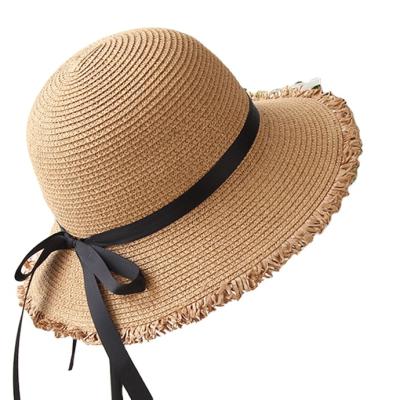 China Breathable Fashion Brim Sun Hat Beach Pool Hat Hairy Seaside Ladies Sunshade Straw Hat for sale